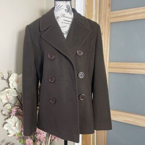 Chadwick’s  Wool Pea Coat Women's 12 Double Breasted Petite Coat